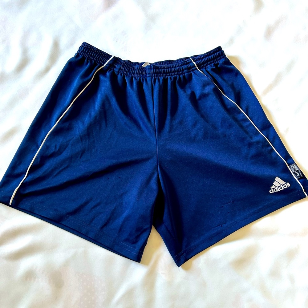 NWOT Adidas Juniors XL / Women’s XS Navy Blue athletic shorts gym school